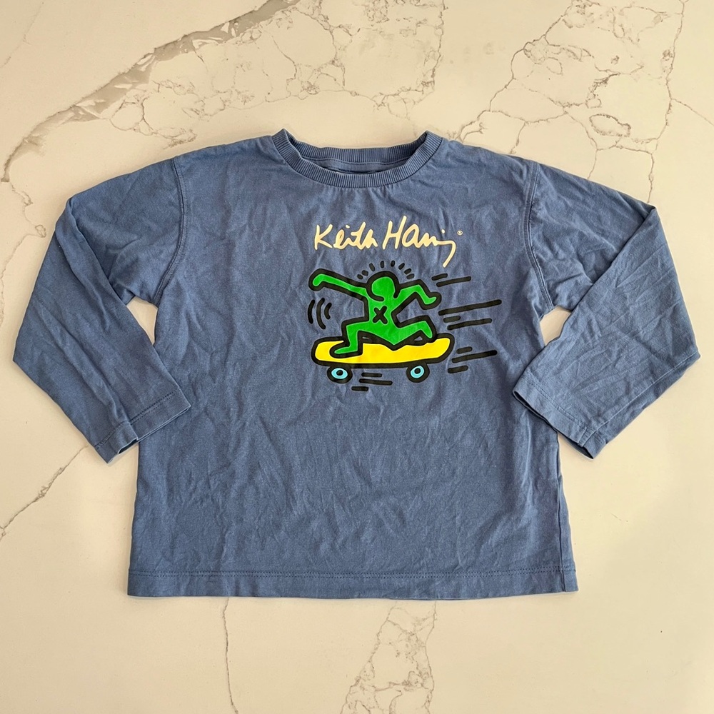 Zara Kids Keith Haring Skateboard Long Sleeve Tee size 3-4